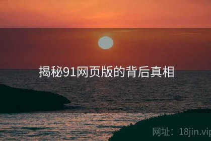 揭秘91网页版的背后真相
