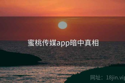 蜜桃传媒app暗中真相