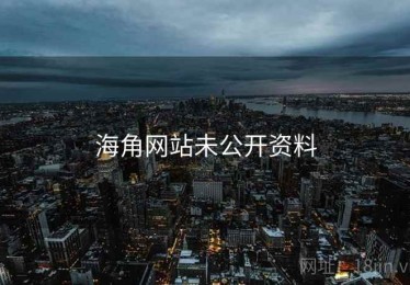 海角网站未公开资料