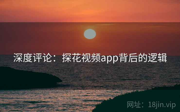 深度评论：探花视频app背后的逻辑