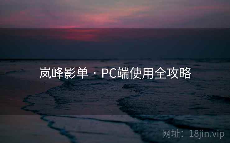 岚峰影单 · PC端使用全攻略